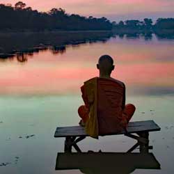 Monk in deep contemplation